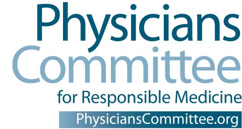 PCRM logo: Physicians Committee for Responsible Medicine stacked over PhysiciansCommittee.org